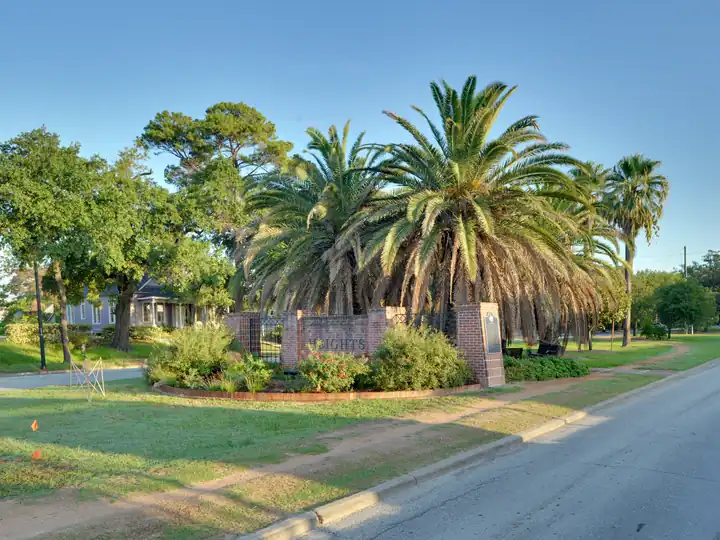 The esplanade along Heights Boulevard in Houston